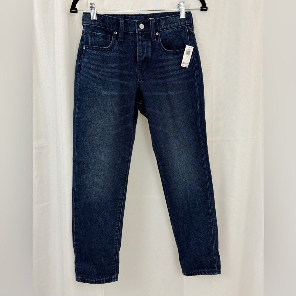 Old Navy Kids Girls 12  Dark Blue Hifh-Rise O.G. Straight Leg Jeans Button Fly